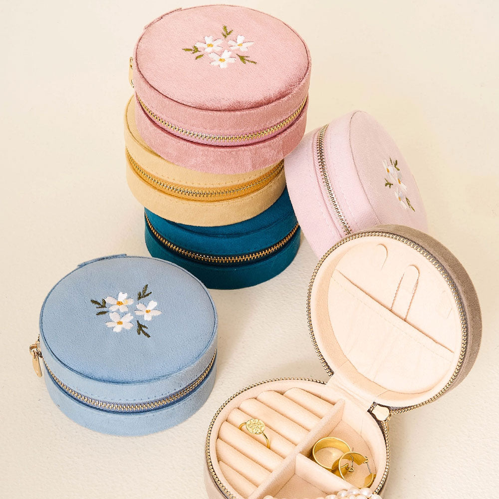 Round Velvet Jewelry Case