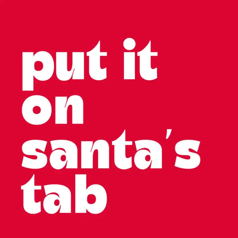 Santa’s Tab Funny Christmas Cocktail Napkins