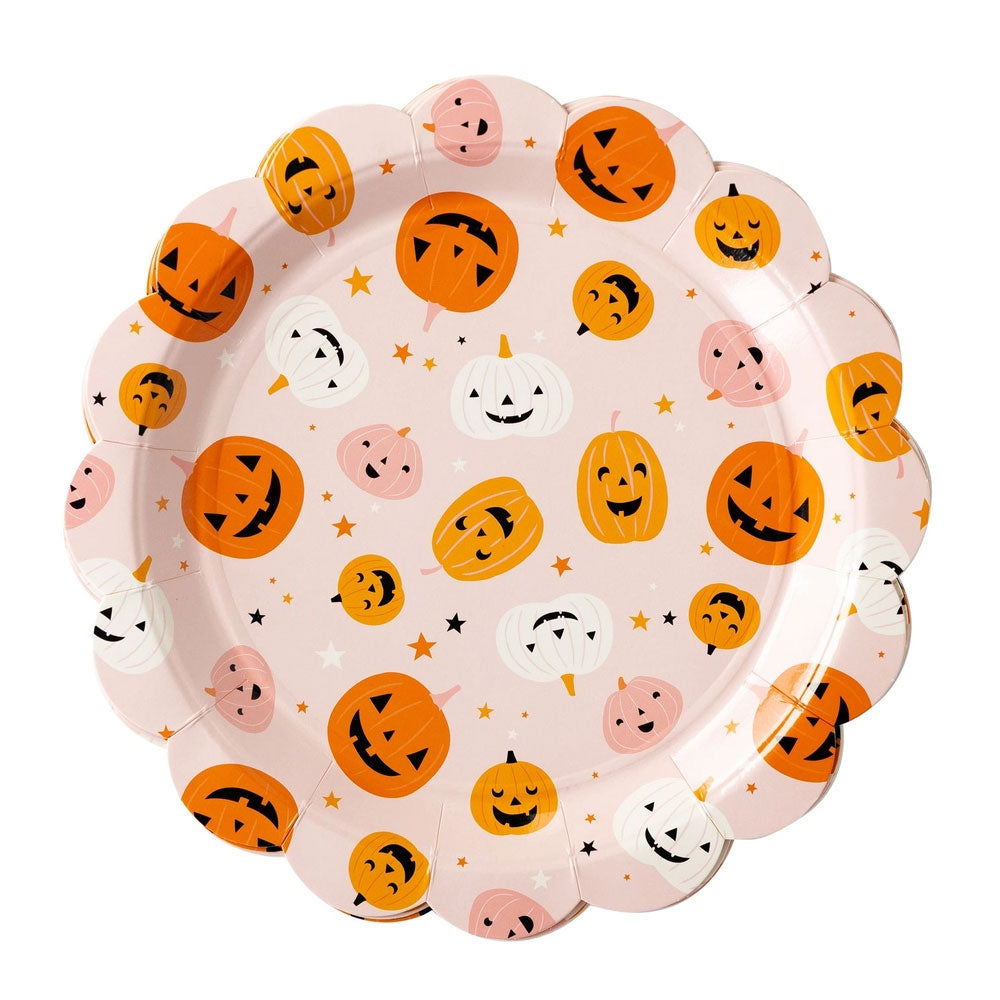 Hey Pumpkin Scalloped Paper Plates