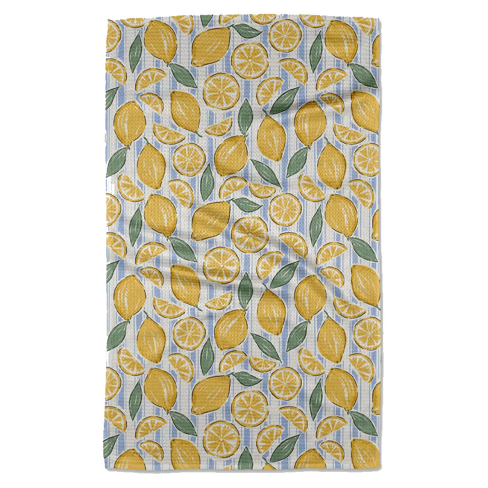 Sour Lemon Stripes Kitchen Tea Towel