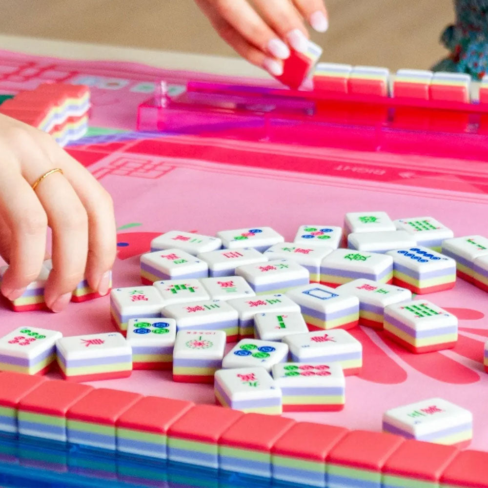 Pink Spring Mahjong Tiles