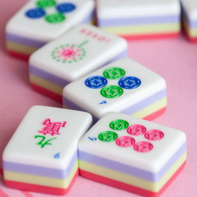 Pink Spring Mahjong Tiles