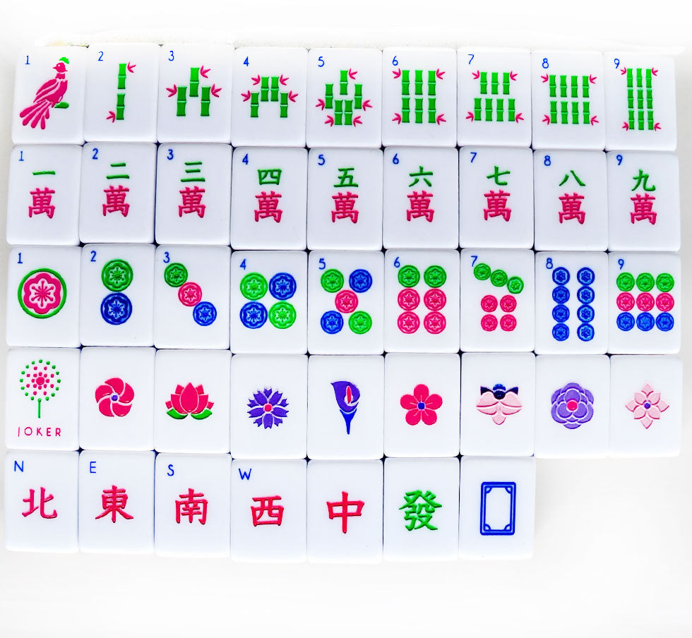 Pink Spring Mahjong Tiles