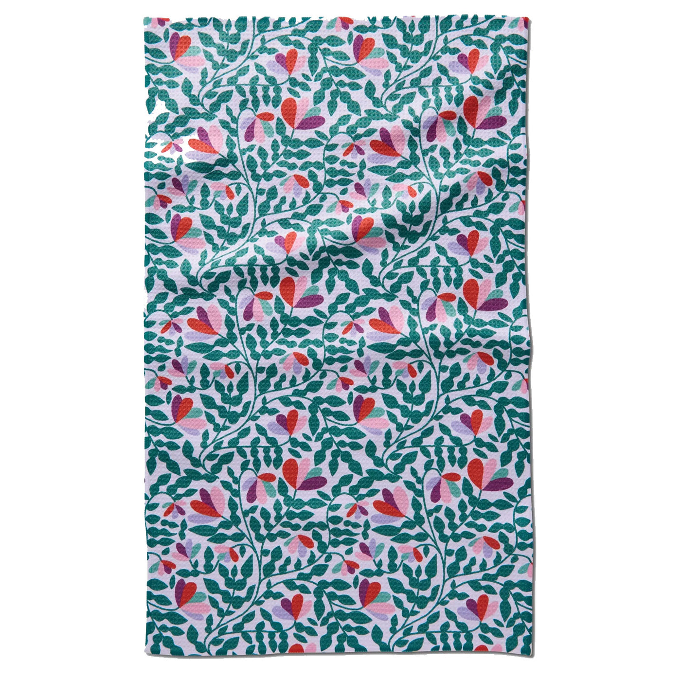 Spring Wavy Leaves Kitchen Tea Towel