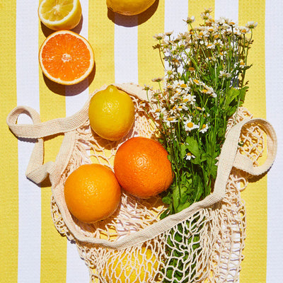 Summer Bold Yellow Kitchen Tea Towel