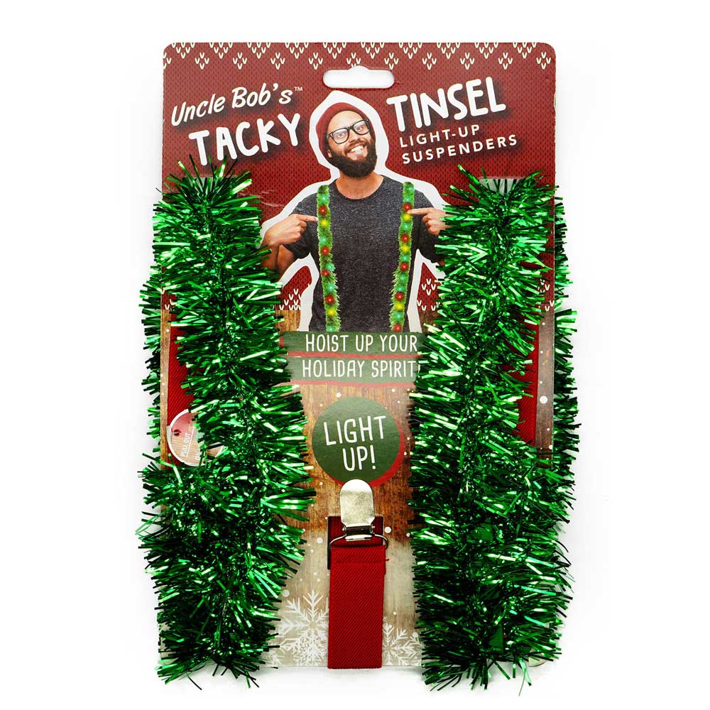 Uncle Bob's Tacky Tinsel Light-Up Suspenders