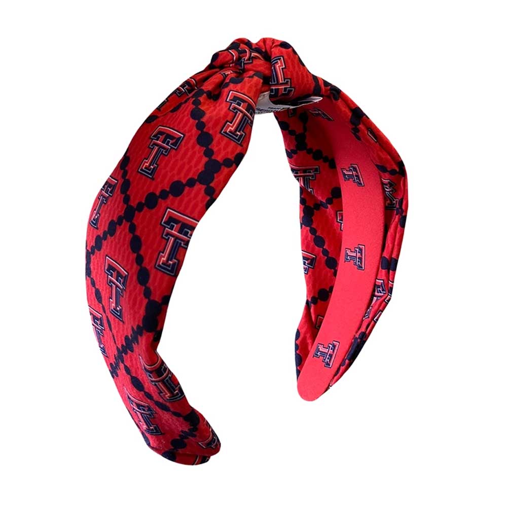 Red and Black Pattern Knot Double T Headband