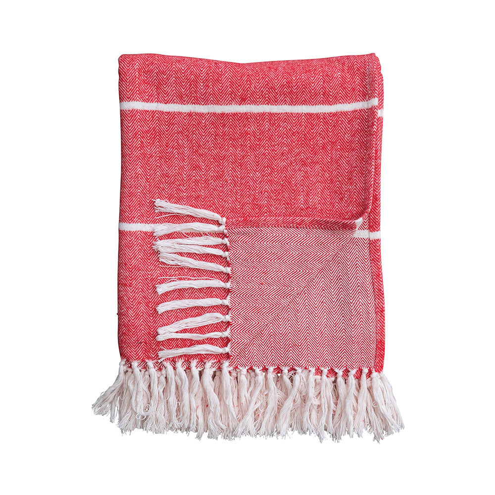 Brushed Cotton Flannel Throw Blanket