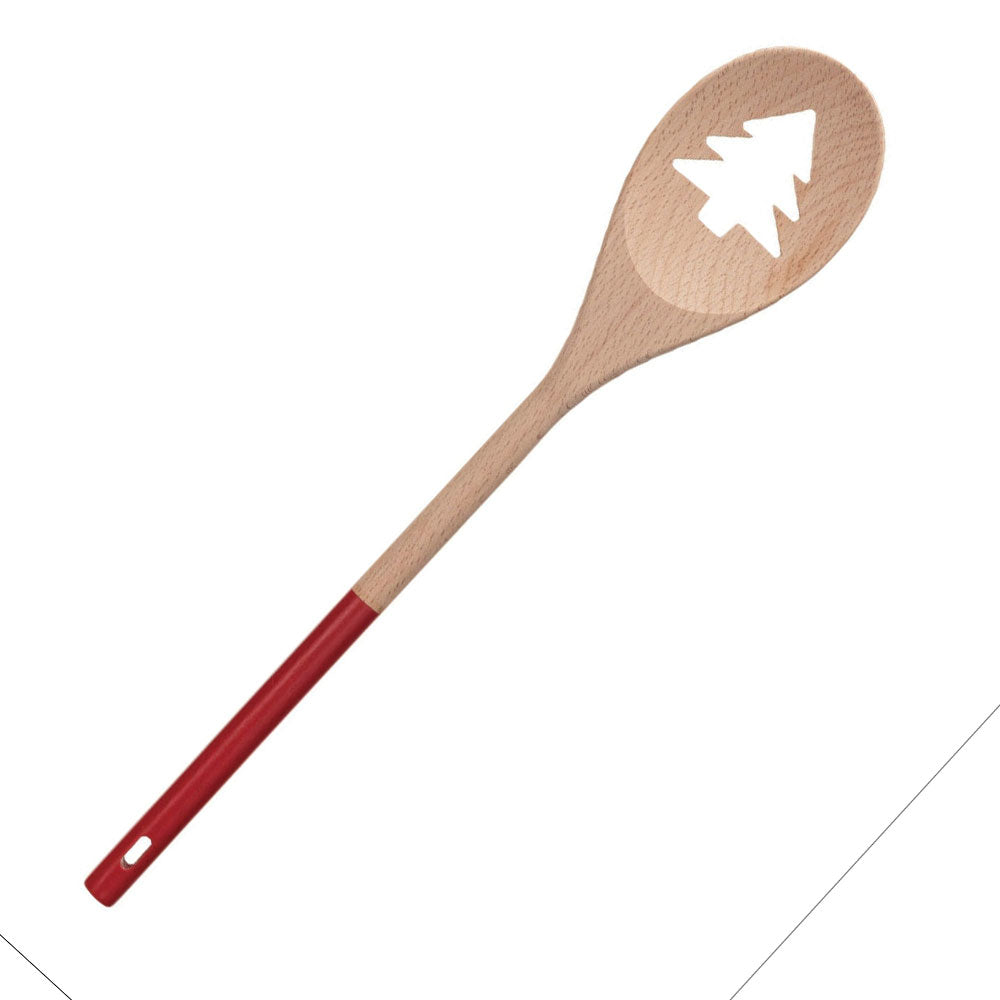 Acacia Wood Spoon with Trees Cut-Out