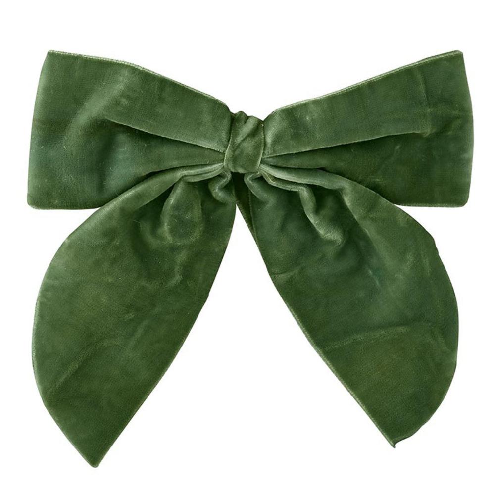 Green Velvet Bow Napkin Ties
