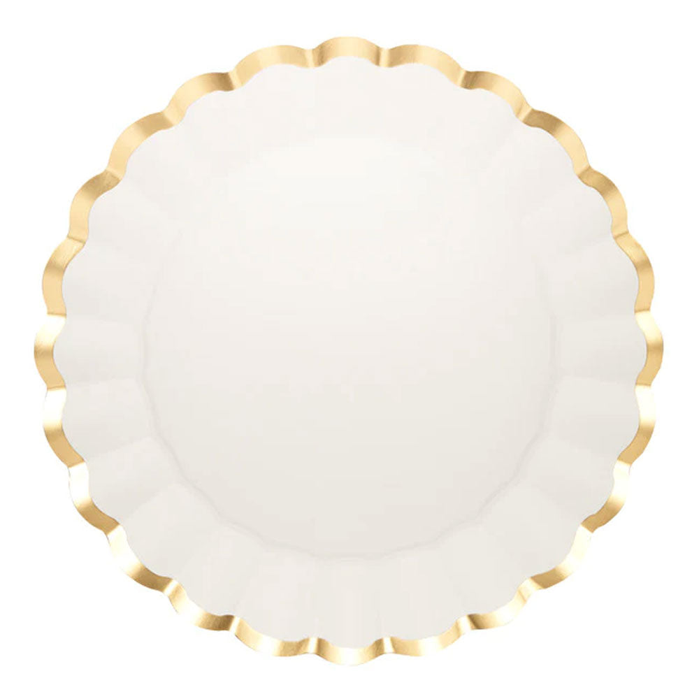 White/Gold Flower Charger Plate