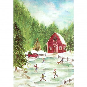 Country Skating Boxed Holiday Cards