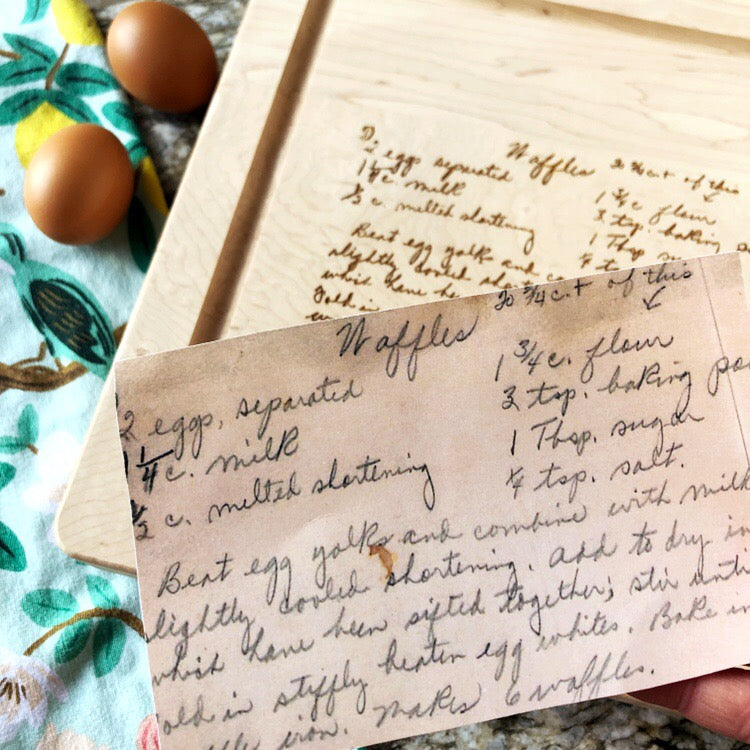 12 x 12 Custom Engraved Recipe Cutting Board - Barque Gifts