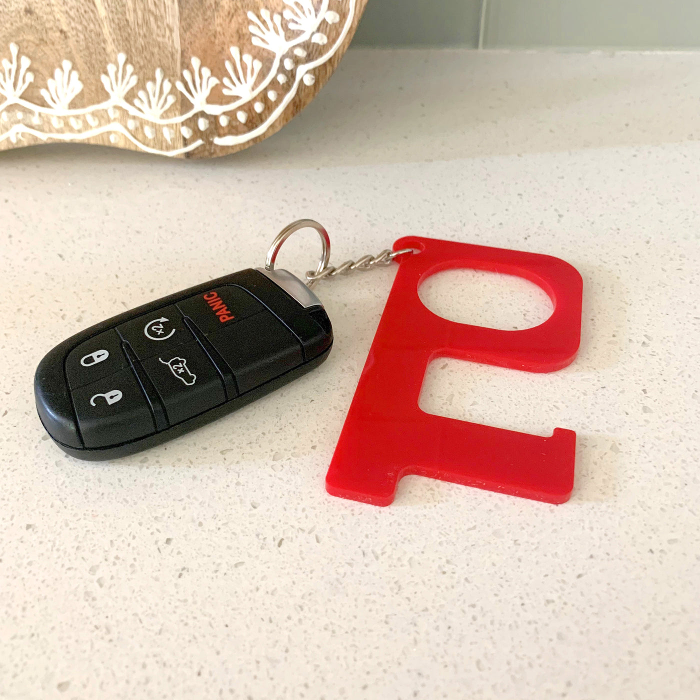 Red Hands-Free Acrylic Keychain - Barque Gifts