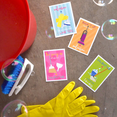 cleaning punny valentines on barquegifts.com