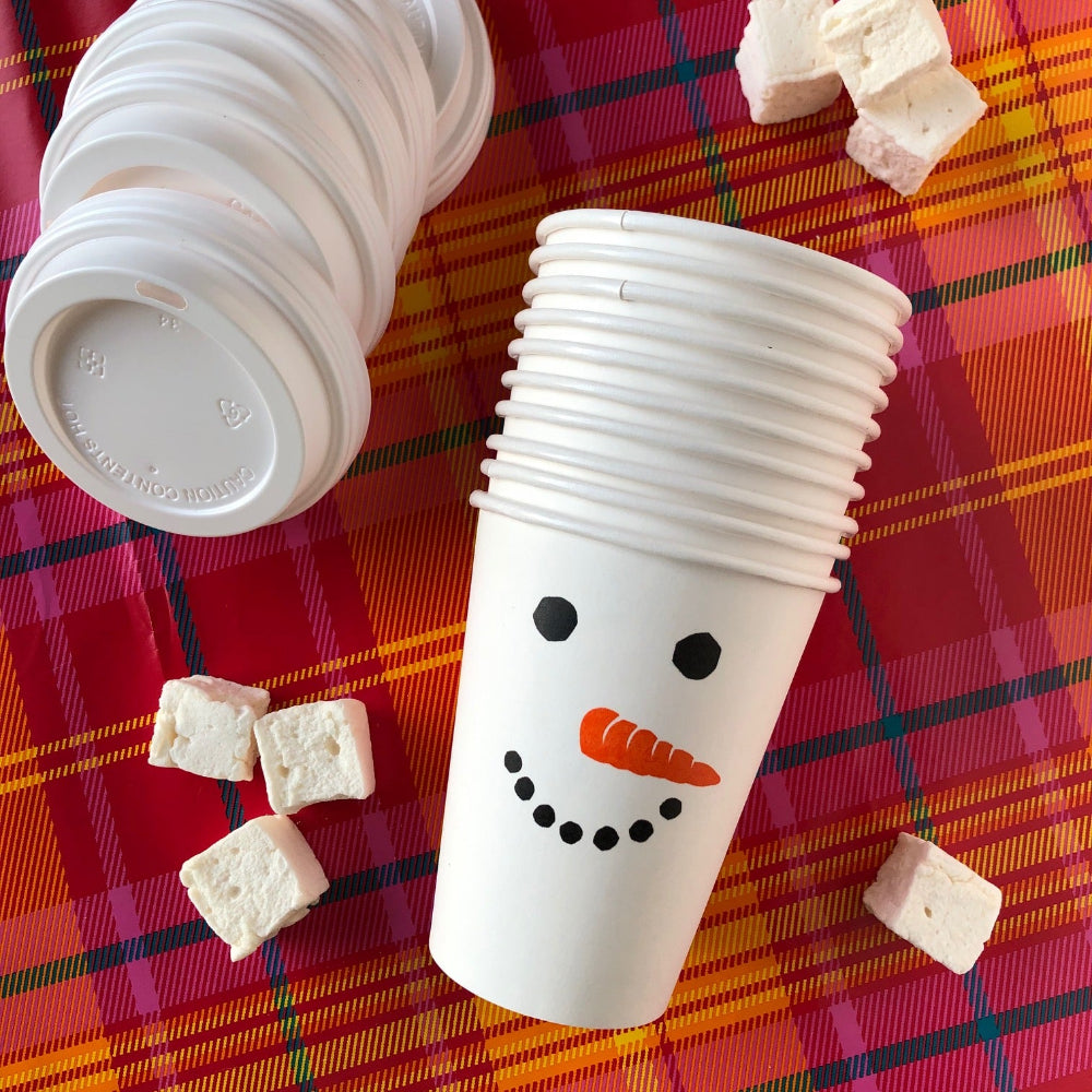 Snowman Paper Cups (12 oz) - Barque Gifts