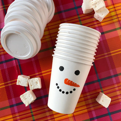 Snowman Paper Cups (12 oz) - Barque Gifts