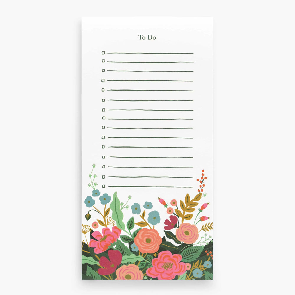 Floral Vines Checklist Notepad - Barque Gifts