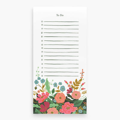 Floral Vines Checklist Notepad - Barque Gifts