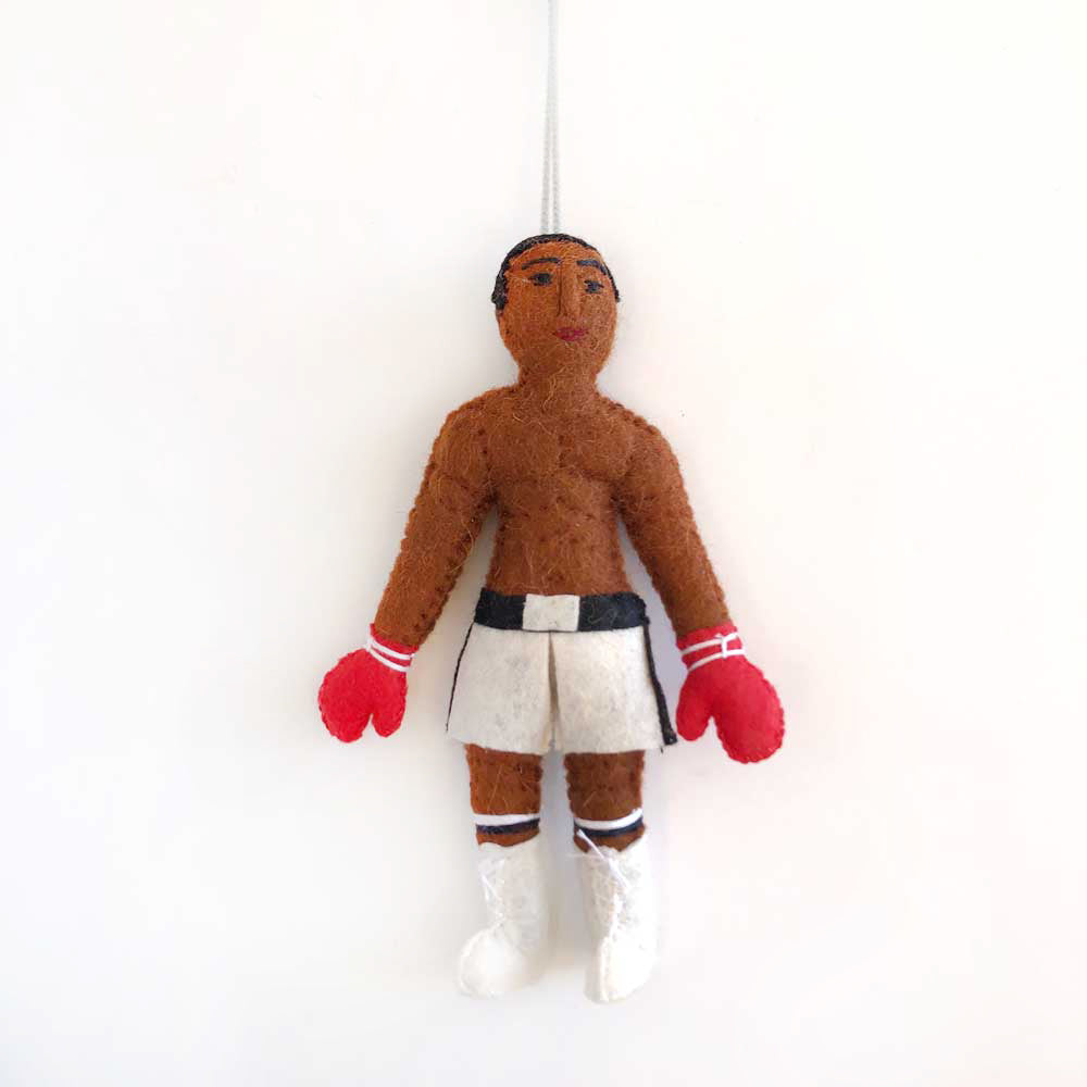 muhammed ali felted ornament on barquegifts.com
