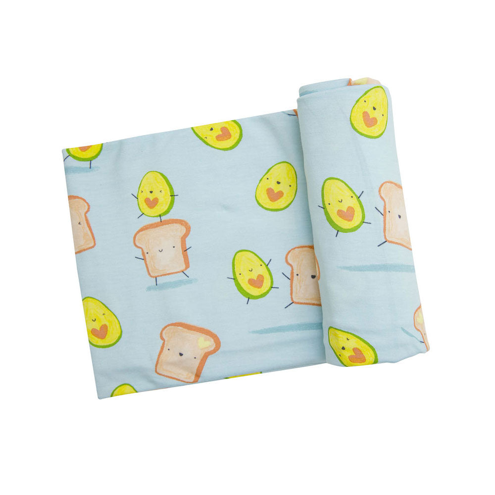 Avocado Toast Swaddle Blanket (blue)