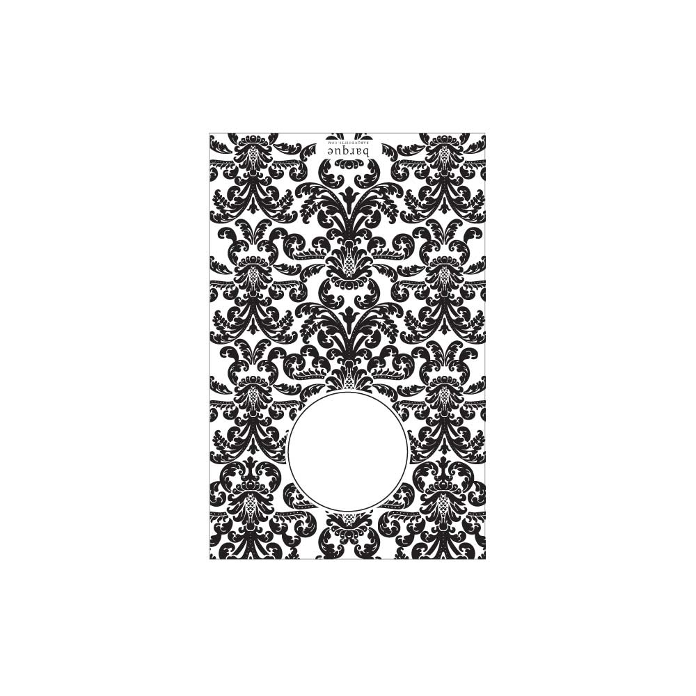 Black Damask Folded Note - Barque Gifts