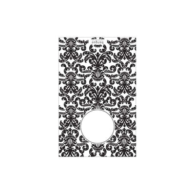 Black Damask Folded Note - Barque Gifts
