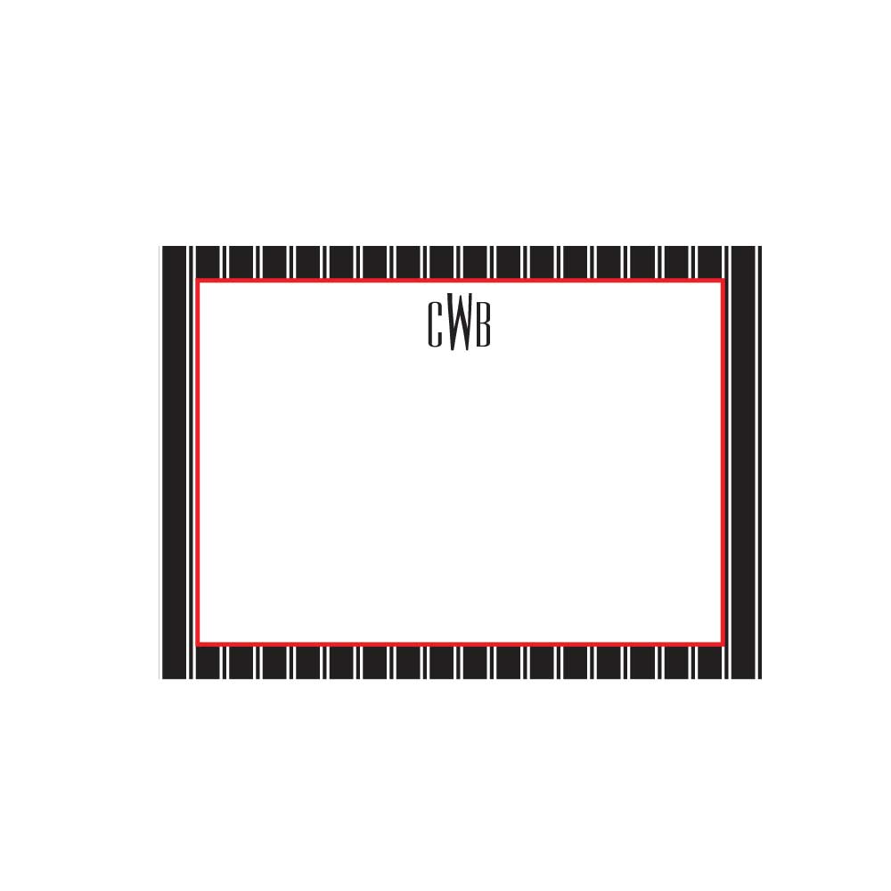 Black Pinstripe Flat Note - Barque Gifts
