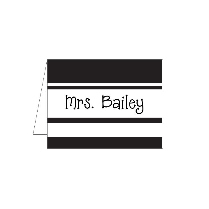 Wide Black Stripe Folded Note - Barque Gifts