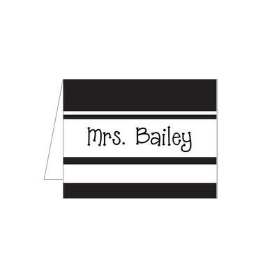 Wide Black Stripe Folded Note - Barque Gifts