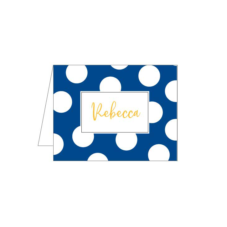 Royal Blue Dots Folded Note - Barque Gifts