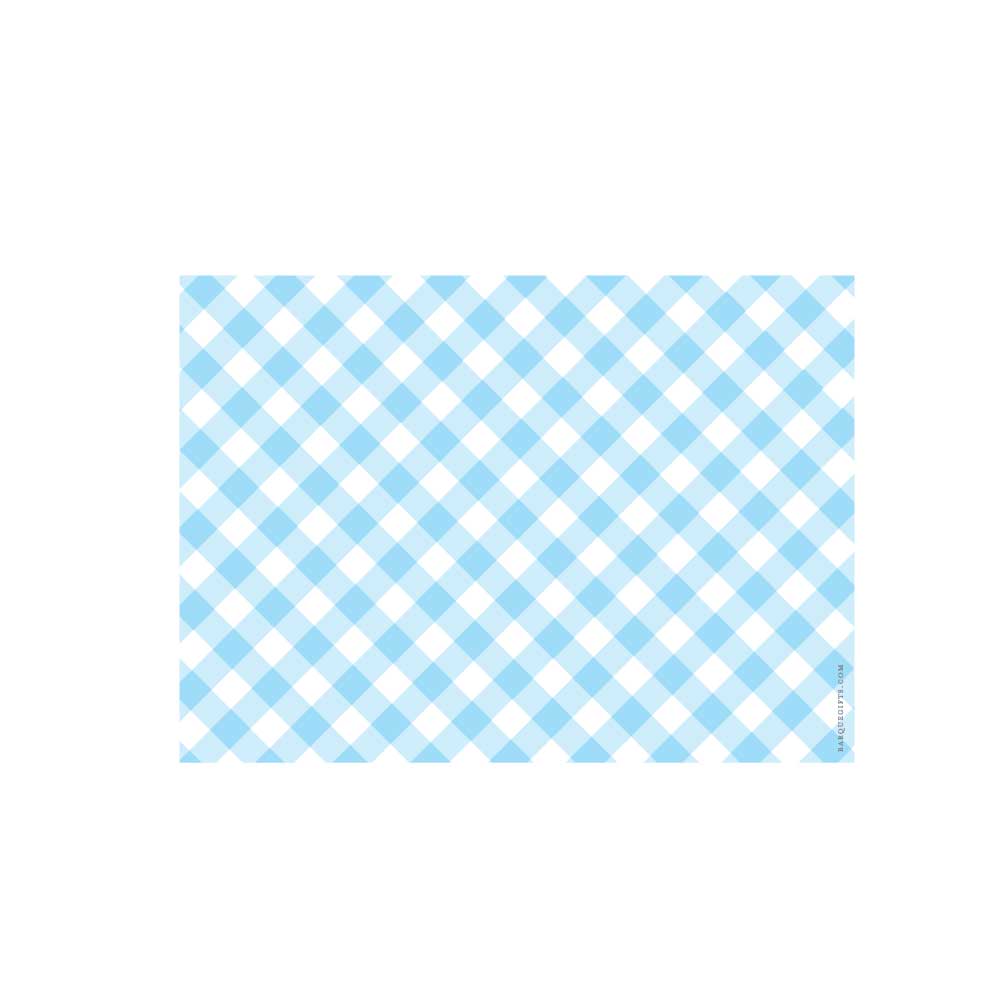 Light Blue Gingham Flat Note - Barque Gifts
