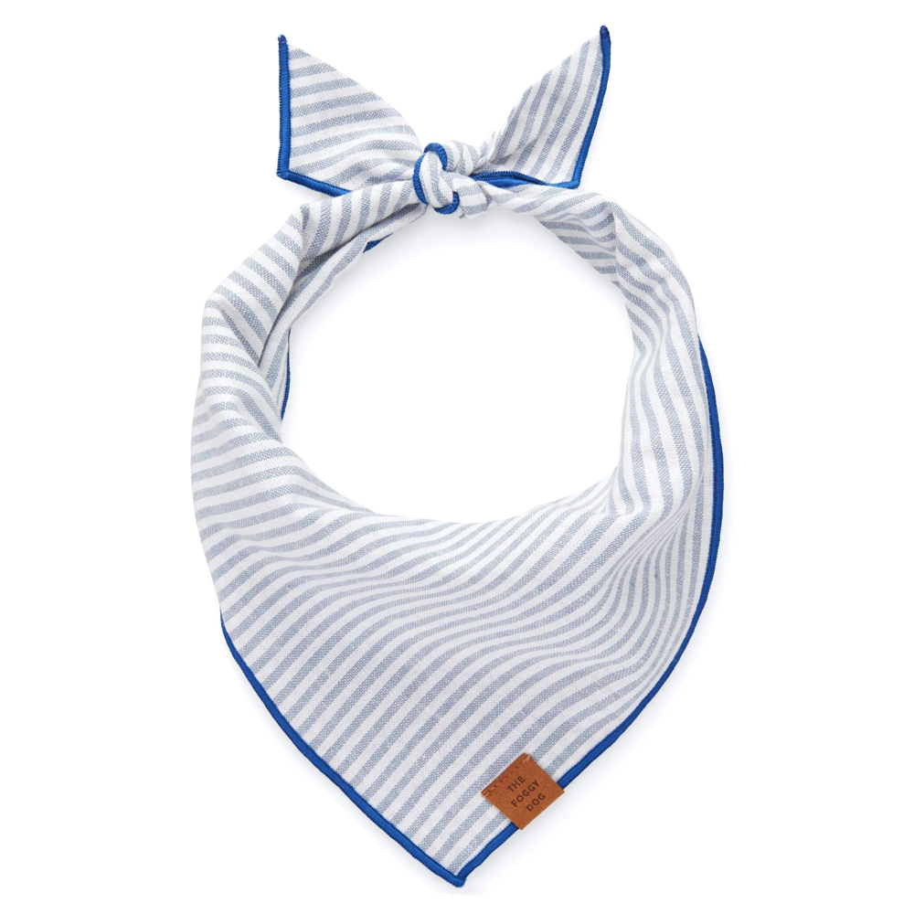 Dusty Blue Stripe Dog Bandana