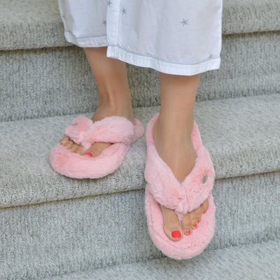 Plush Flip Flop Slippers