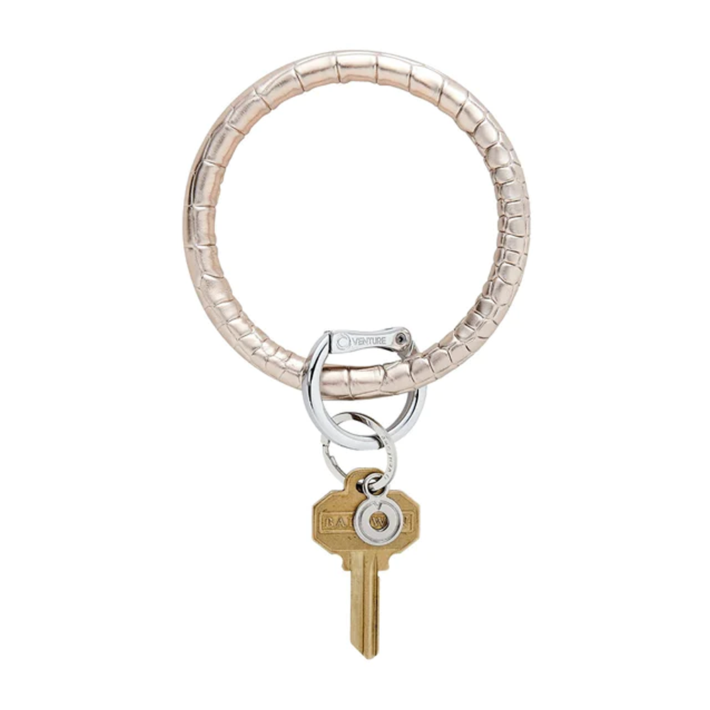Metallic Croc Leather Big O-Rings
