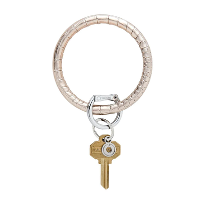 Metallic Croc Leather Big O-Rings