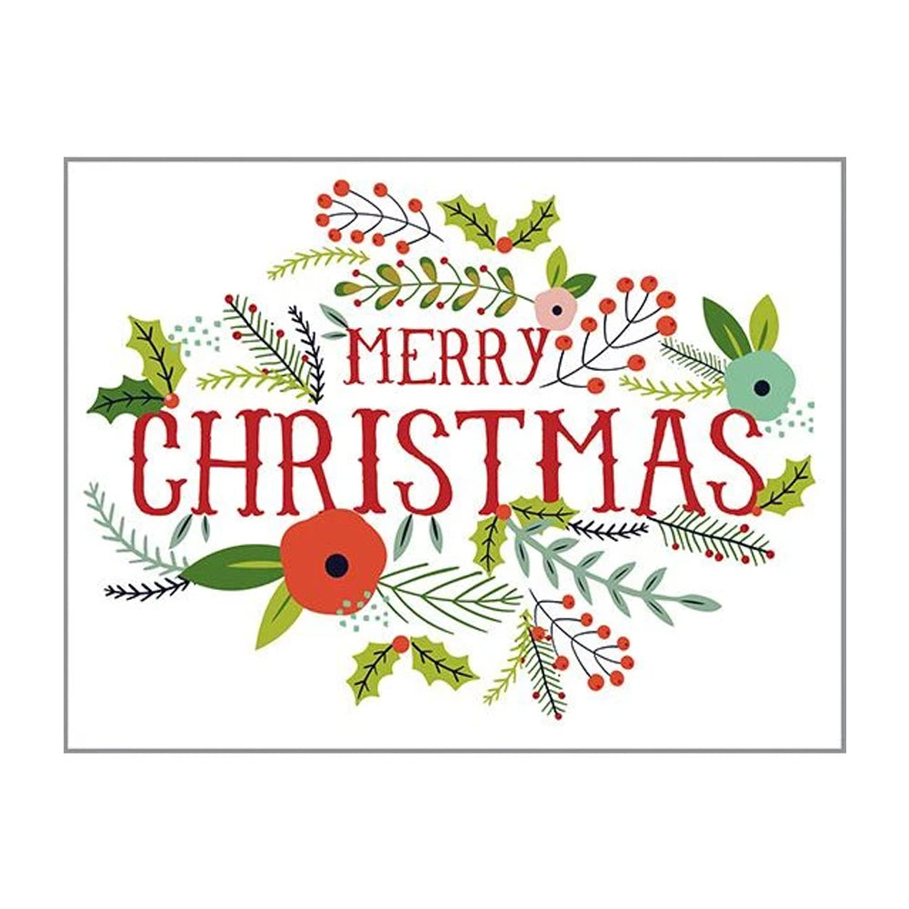 Christmas Flowers Boxed Christmas Cards  (box of 10) - Barque Gifts