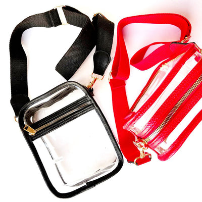 Clear Crossbody w/Zippered Pocket
