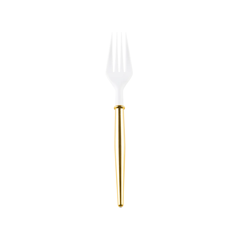 Bella Cocktail Fork White/Gold