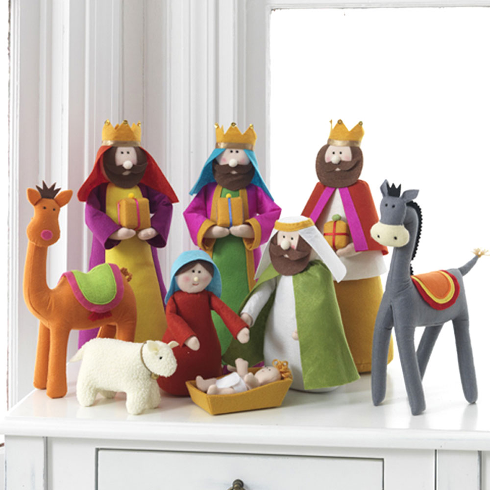 15.5" Colorful Felt Nativity Set - Barque Gifts
