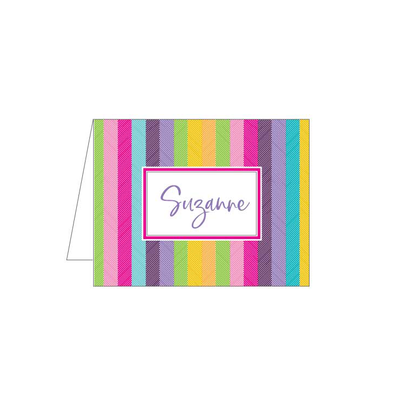 Colorful Herringbone Folded Note - Barque Gifts