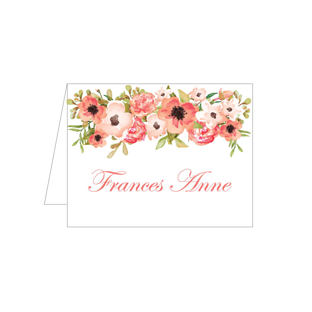 Coral Floral Folded Note - Barque Gifts
