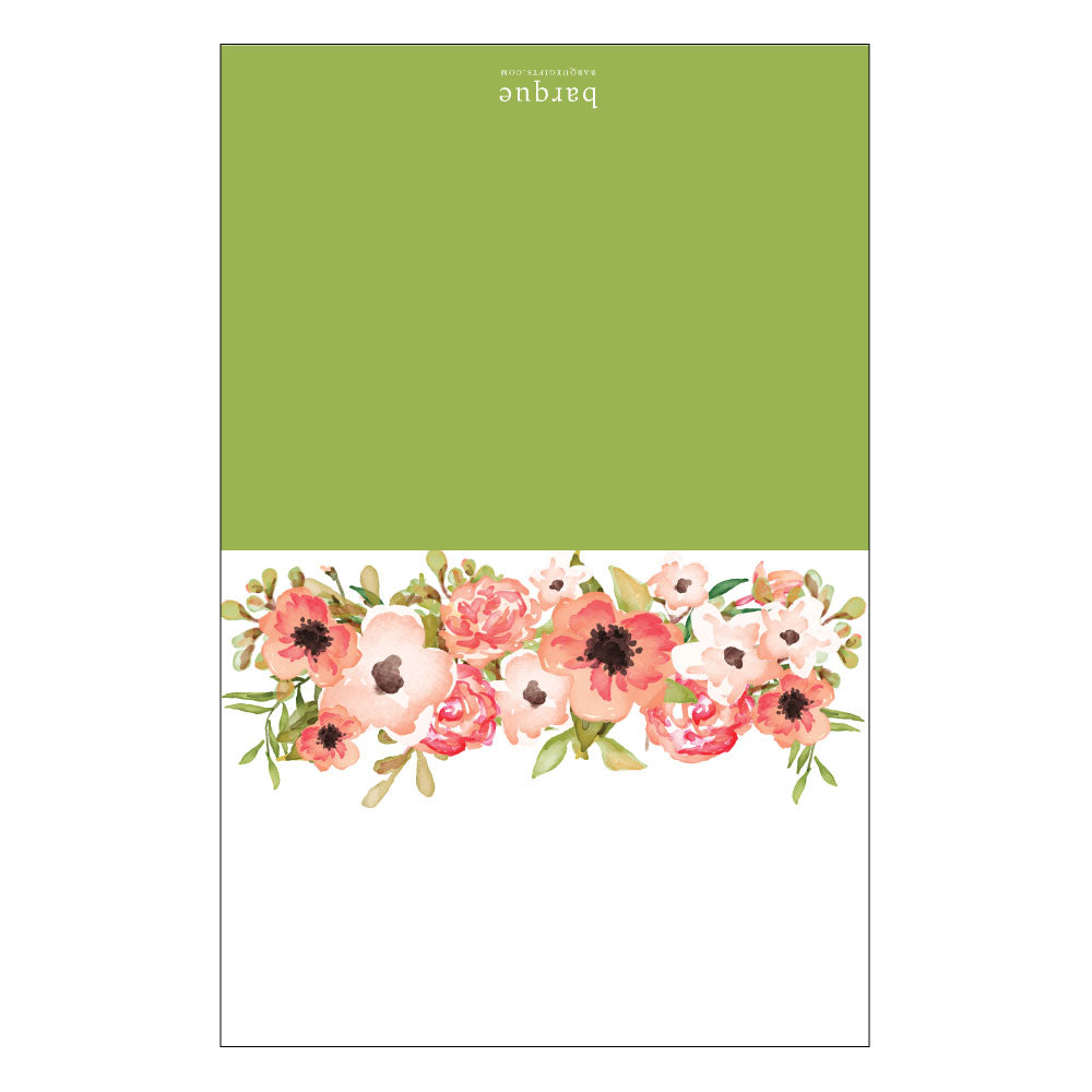 Coral Floral Folded Note - Barque Gifts