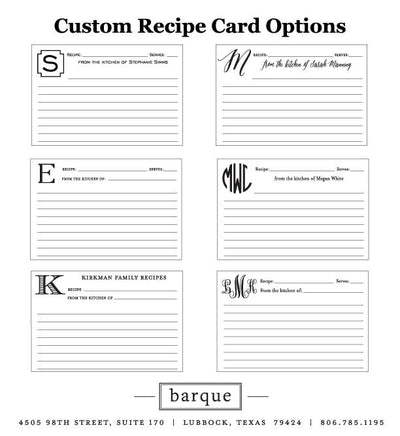 Custom Recipe Cards - Barque Gifts