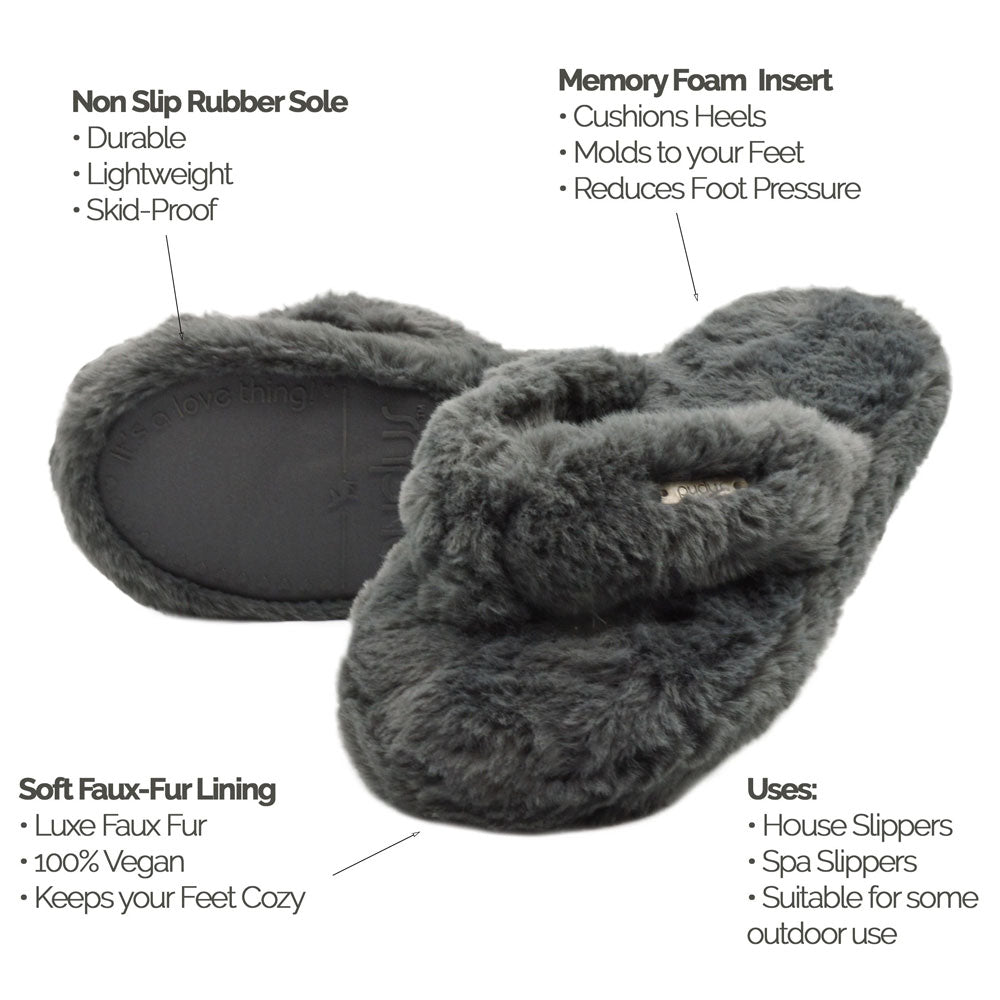 Plush Flip Flop Slippers
