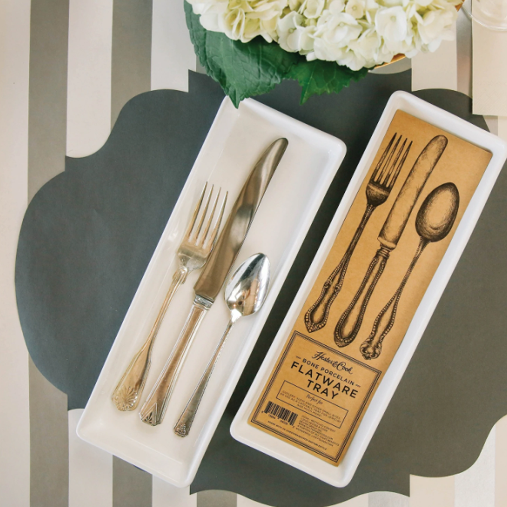 Porcelain Flatware Tray