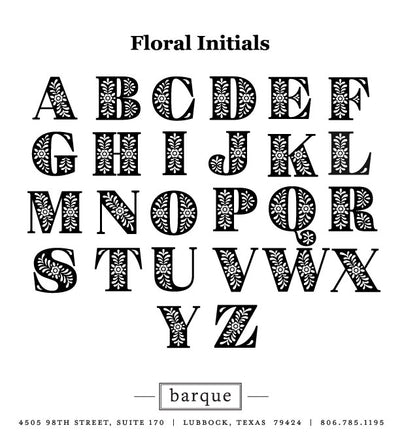 Floral Initial Flat Note