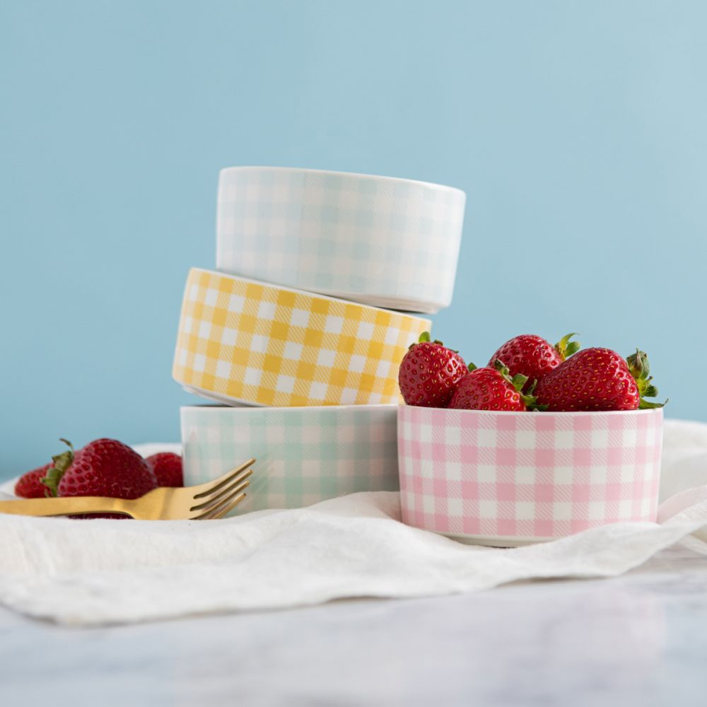 Pastel Gingham Ramekins