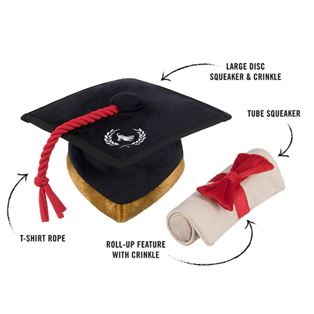 Grrraduation Cap & Scroll Dog Toy
