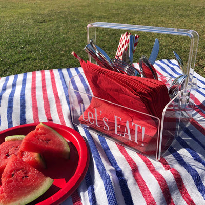 personalized acrylic silverware caddy on barqueigfts.com